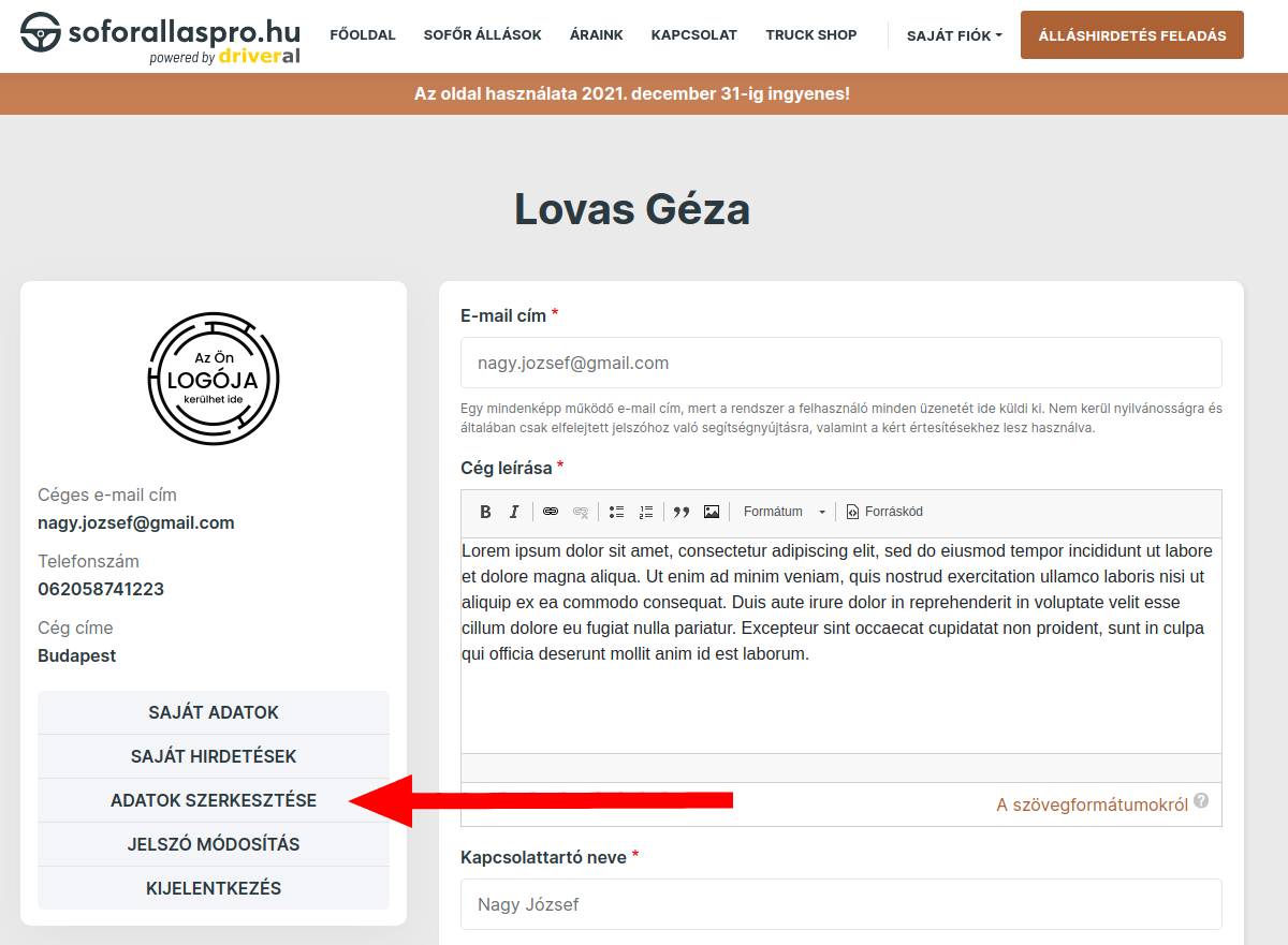 Adatok szerkesztése
